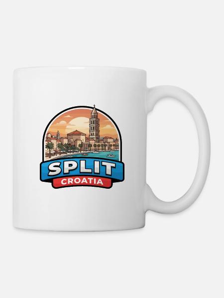 Split Kroatien Reiseabzeichen Diokletians Palast - Tasse - Weiß