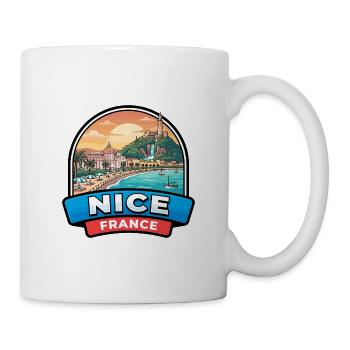 Schönes Frankreich-Reiseabzeichen Französische Riviera-Strandgeschenk - Tasse - Weiß - Rechts