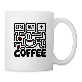 Humor Desk CTRL ALT COFFEE – Retro-Design - Tasse - Weiß - Rechts