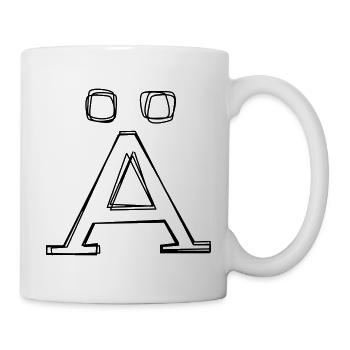 Buchstabe Ä handgezeichnet - Tasse - Weiß - Rechts