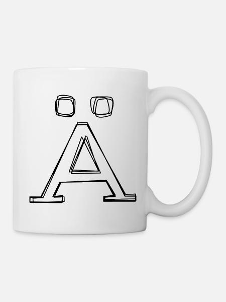 Buchstabe Ä handgezeichnet - Tasse - Weiß