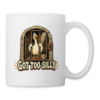 Got Too Silly Funny Goose Jail Meme - Tasse - Weiß - Rechts