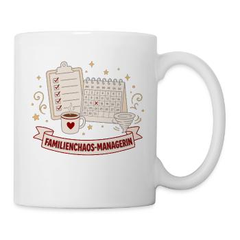 Familienchaos-Managerin Lustiger Mama Spruch - Tasse - Weiß - Rechts