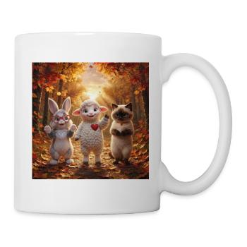 Fluffy Love Herbstfreunde Kuscheltiertrio - Tasse - Weiß - Rechts