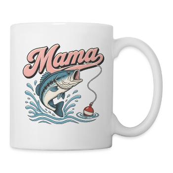  Proud Fishing Mama First Birthday Family humor - Tasse - Weiß - Rechts
