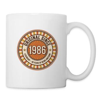 Original seit 1986 Retro-Abzeichen - Tasse - Weiß - Rechts