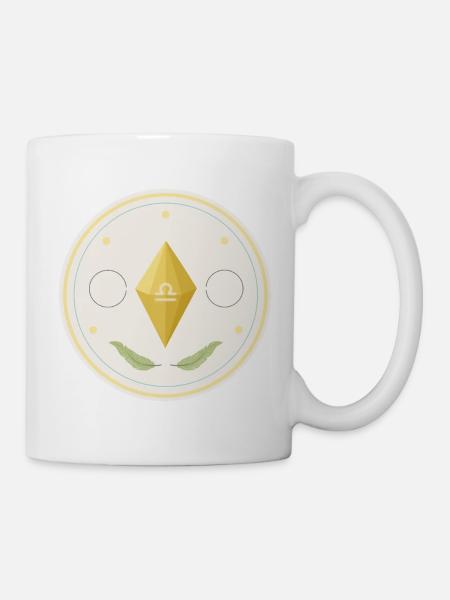 Waage - der schwebende Kristall - Tasse - Weiß