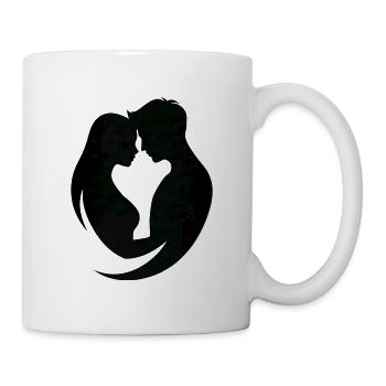 Paar-Silhouetten-Umarmung - Tasse - Weiß - Rechts