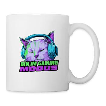 Gaming-Modus Katze mit Kopfhörer - Tasse - Weiß - Rechts