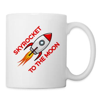 Raketenstart zum Mond - Tasse - Weiß - Rechts