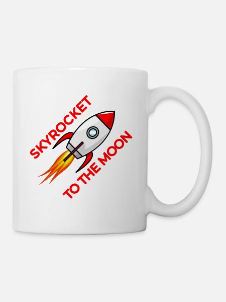 Raketenstart zum Mond - Tasse - Weiß