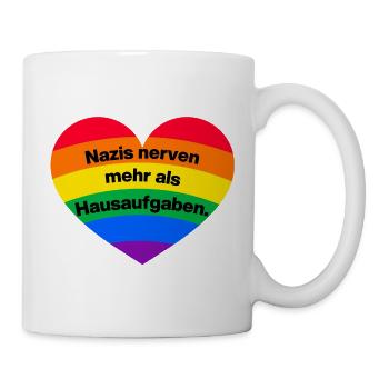 NAZIS NERVEN MEHR ALS HAUSAUFGABEN, SCHÜLER, NONZS - Tasse - Weiß - Rechts