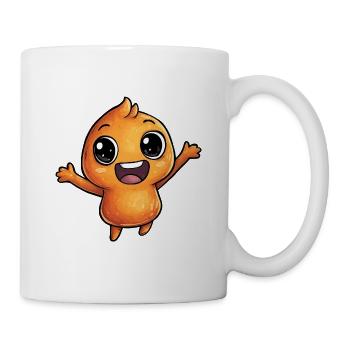 Fröhliche Orangenfigur - Tasse - Weiß - Rechts