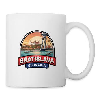Bratislava-Slowakei Reiseabzeichen UFO-Brückengeschenk - Tasse - Weiß - Rechts