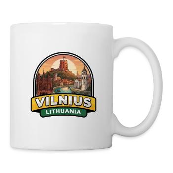 Vilnius Litauen Reiseabzeichen Gediminas Turm - Tasse - Weiß - Rechts