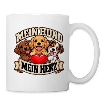 Mein Hund Mein Herz – Hundeliebe - Tasse - Weiß - Rechts