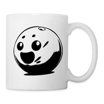 Cartoon Bowlingkugel - Tasse - Weiß - Rechts