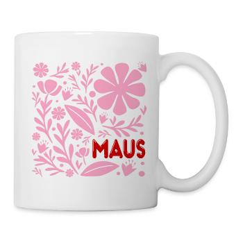 Blumen für Maus - Tasse - Weiß - Rechts