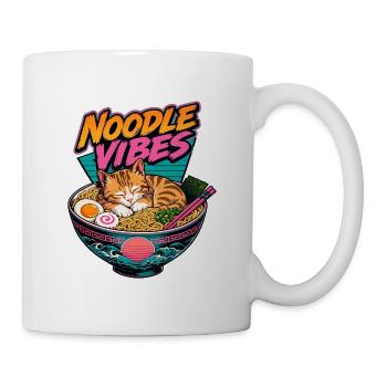 Noodle Vibes Ramen Katze 80er Cyberpunk Kawaii - Tasse - Weiß - Rechts