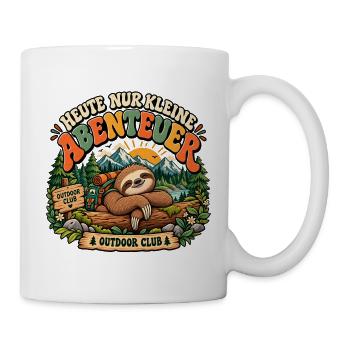 Heute nur kleine Abenteuer Faultier Outdoor Shirt - Tasse - Weiß - Rechts
