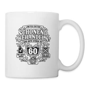 Schonend behandeln 60. Geburtstag Geschenkidee - Tasse - Weiß - Rechts