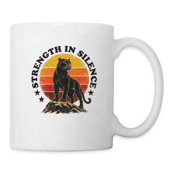 Retro Panther - Strength in Silence - Tasse - Weiß - Rechts