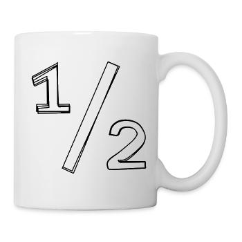 Bruchzahl ½ handgezeichnet - Tasse - Weiß - Rechts