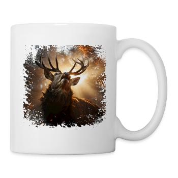 Hirsch im Licht des Waldes - Tasse - Weiß - Rechts