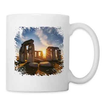 Sonnenaufgang über einer megalithischen Anlage - Tasse - Weiß - Rechts