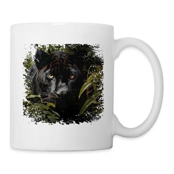 Dschungelpanther mit Goldaugen - Tasse - Weiß - Rechts