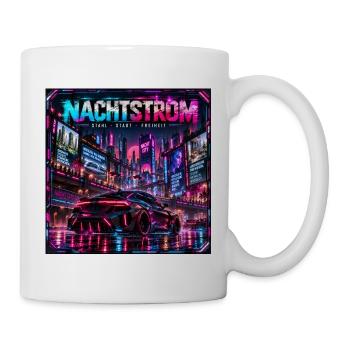 Nachtstrom Neonstadt - Tasse - Weiß - Rechts