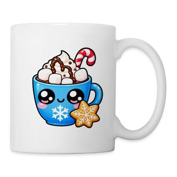 Kawaii Heiße Schokolade und Marshmallows-Tasse - Tasse - Weiß - Rechts