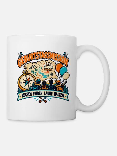 Geburtstagsmission – Kuchen finden - Tasse - Weiß