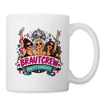 Brautcrew – Konfetti Kommando - Tasse - Weiß - Rechts