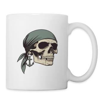 Piratenschädel mit Bandana - Tasse - Weiß - Rechts