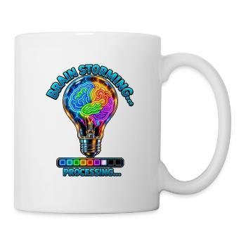 Neon Gehirnstorm Verarbeitung - Tasse - Weiß - Rechts