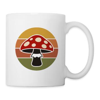 Retro Mushroom Vintage Sunset - Tasse - Weiß - Rechts