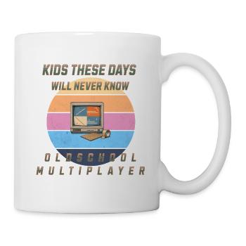 90s Gaming - Oldschool Multiplayer - Screencheat - Tasse - Weiß - Rechts
