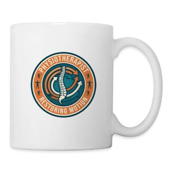 Physiotherapeut Restaurierung der Bewegung Wirbelsäulenabzeichen Geschenk - Tasse - Weiß - Rechts