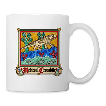Mittelalterliches Krokodil - Tasse - Weiß - Rechts