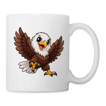 Weißkopfseeadler Kawaii Style – Süßer Adler - Tasse - Weiß - Rechts