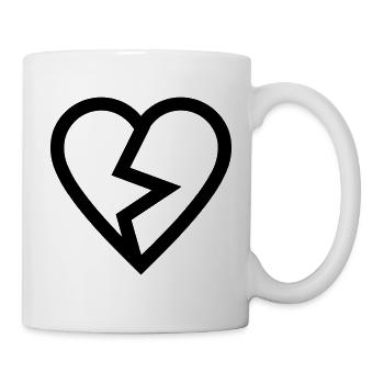gebrochenes Herz - Tasse - Weiß - Rechts