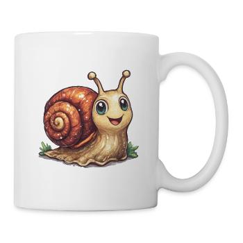 Fröhliche Schnecke  - Tasse - Weiß - Rechts