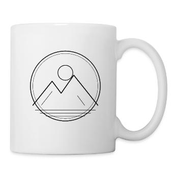 Mond über schroffen Bergen - Tasse - Weiß - Rechts