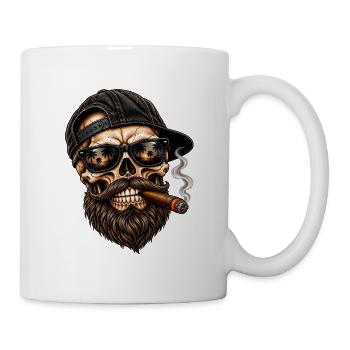 Skull Vibes – Bartmode auf Bearded Skull - Tasse - Weiß - Rechts