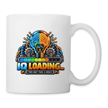 IQ Loading Gehirn Neon Design - Tasse - Weiß - Rechts