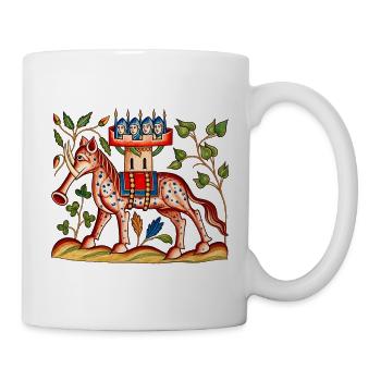 Mittelalterlicher "Elephas"-Kriegselefant - Tasse - Weiß - Rechts