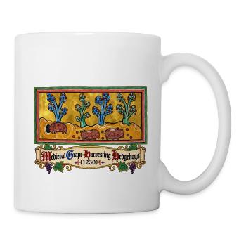 Mittelalterliche Traubenernte-Igel (1230) - Tasse - Weiß - Rechts