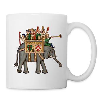 Mittelalterlicher Elefant - Tasse - Weiß - Rechts