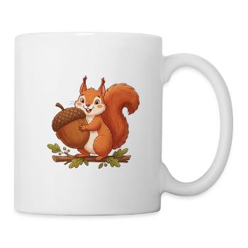 Süßes Eichhörnchen mit Eichel - Tasse - Weiß - Rechts